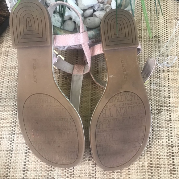 💰Ellen Tracy Embellished Pink Snakeskin Sandal - Picture 6 of 6